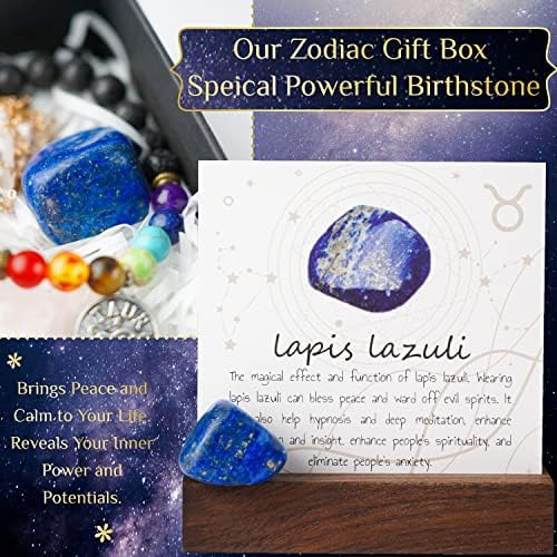 Býk kryštály, darčeky zverokruhu, náhrdelník Zodiac Birthstone healing Crystals in Horoscope Gift Box Taurus
