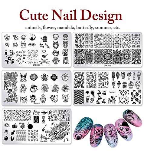 SILPECWEE 10ks Nail Art Stamping Plates Set zvieratá dizajn Nail Image pečiatka dosky manikúra šablóny nail Art