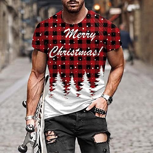 Wybaxz 2022 Vianočné Pánske jesenné zimné ležérne Vianočné tričká s krátkym rukávom 3D tlačené módne top blúzka