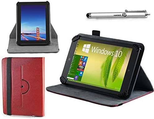 Navitech Red Faux kožené puzdro kryt s 360 rotačný stojan s dotykovým perom kompatibilný s Sony Xperia Z2 Tablet