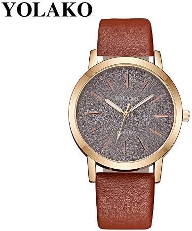 Wselio Dámske náramok Príležitostné hodinky, luxusné Quartz Starry Sky Dial Náramkové hodinky s koženým remienkom hodinky
