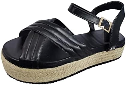GWTAECH hrotmi espadrilky platforma sandále dámske espadrilky sandále členok popruh Pracka klin sandále Open