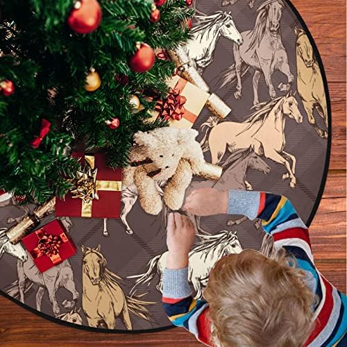 visesunny vianočný strom Mat kôň hnedý vzor strom Stojan Mat podlaha chránič absorpčné strom Stojan zásobník